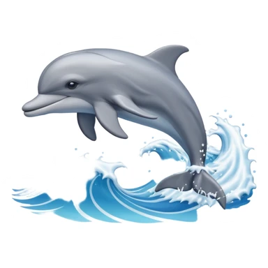 jumping dolphin above waves sticker