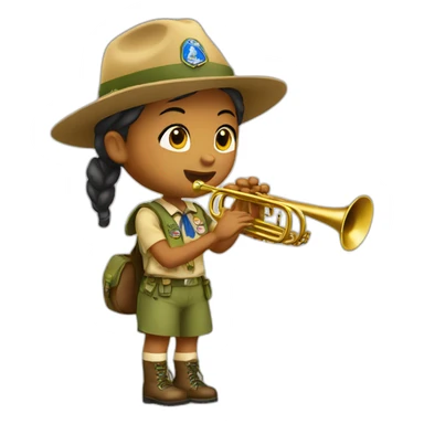 Scout girl with trumpet  sticker
