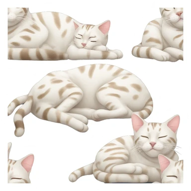 snow bengal cat sleeping sticker