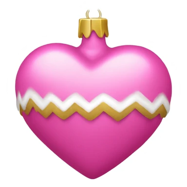 pink heart shaped christmas ornament  sticker