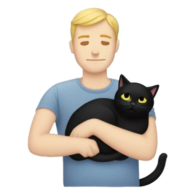 White Man snuggled with black cat sticker