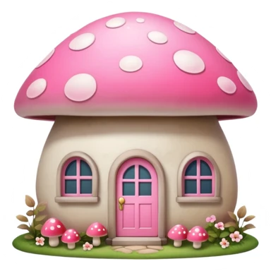 Girly pink tone cottage mushroom home sticker