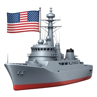 generate a very realistic American modern war ship with little flag sticker