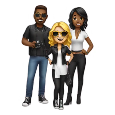 a lady photographer with a dj and a vocalist sticker