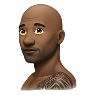 A black 50 year old bald man with Tribal tattoo on the side of his face sticker