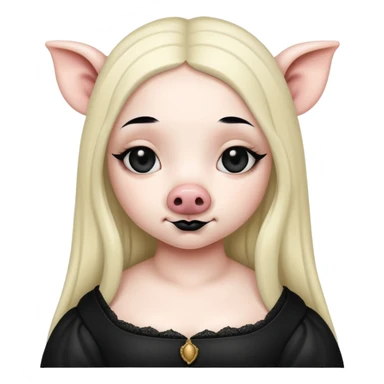   renaissance monalisa goth pig  sticker