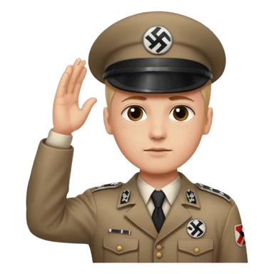 Hitler salute with nazi symbol on shirt sticker