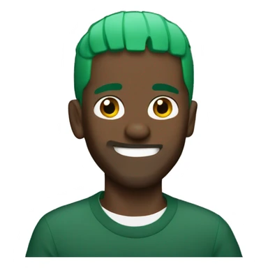 frank ocean with green hair smiling sticker