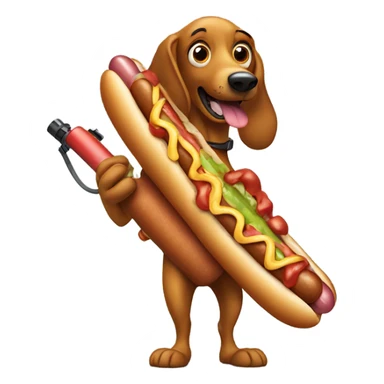 Hot dog Weiner with a bazooka  sticker