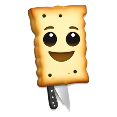 poptart smiling holding a knife sticker