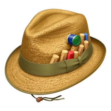 Austrailian bush hat with cork hanging down sticker