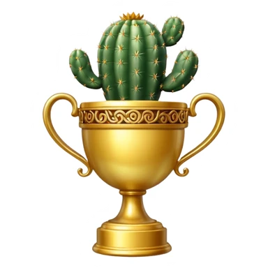 gold cactus cup trophy no face sticker