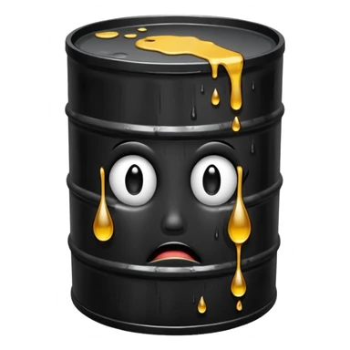 crying oil barrel (use the default tear drops and oil barrel emoji to create it) sticker