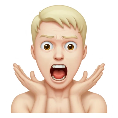 guy holding his neck while screaming  sticker