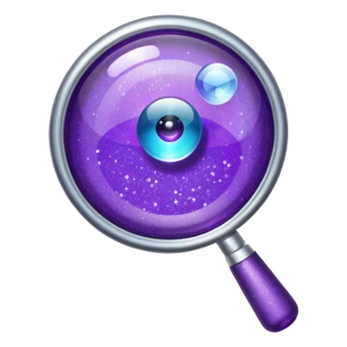 glitter purple and magnifying glass sticker