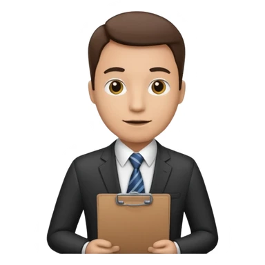 Manager + clipboard + tie, Cafe staff. sticker