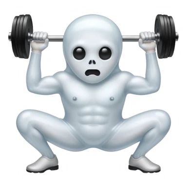 A ghost lifting dumbbells sticker