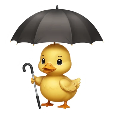 baby Duck holding white umbrella sticker