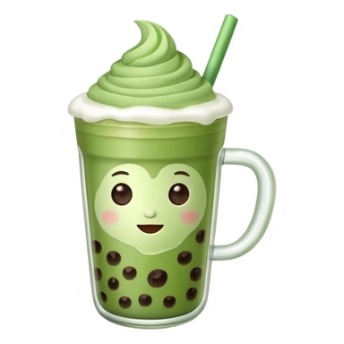 matcha latte with boba and ice without sticks and add a lil coffee  sticker
