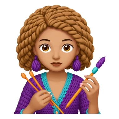 Pegatinas de Mujer tejiendo crochet  sticker