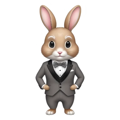 elegant rabbit wearing a formal suit and bow tie sticker