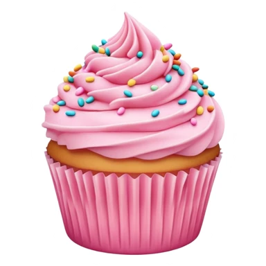 Vanilla cupcake with pink icing sticker