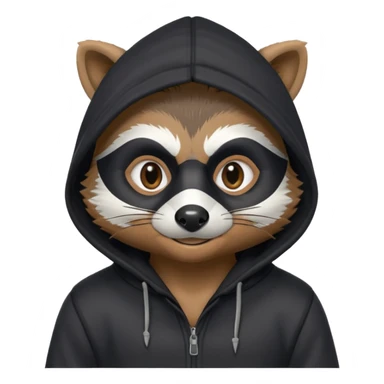 thief raccoon portrait, head and shoulders only, black burglar mask markings, sneaky smile, dark hoodie collar, mischievous eyes, 3D cartoon, mobile game icon style, clean background, no text, no watermark
 sticker