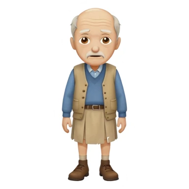 beige ancient male skirt cloth sticker