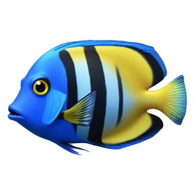 a marine fish named Blue Tang Fish focus on its coloration sticker