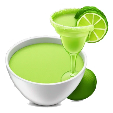 Margarita drink with a side of gucamole in a bowl  sticker