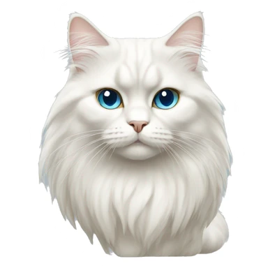 Persian white cat with long coat and blue eyes sticker