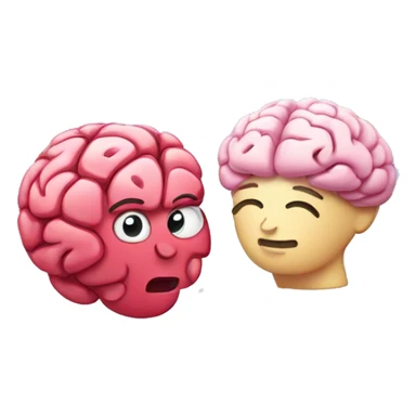 hugging heart and brain with sparkles  sticker