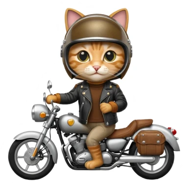 cat riding motorcycle sticker