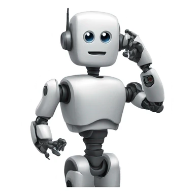 Robot talking on the phone sticker