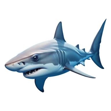 Cinematic Noble Hammerhead Shark Portrait Emoji, Poised and regal, with a broad, flattened hammer-shaped head, wide-set eyes, and a streamlined, powerful body gliding through deep blue waters, Simplified yet sharp and sophisticated features, highly detailed, glowing with a cool, oceanic luminescence, high shine, intelligent and commanding, stylized with an air of marine authority, focused and vigilant, soft glowing outline, capturing the essence of a watchful and confident predator that appears ready to glide out of the screen with effortless power! sticker