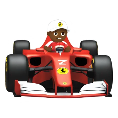 Hamilton wearing a Ferrari top and in a Ferrari f1 car  sticker