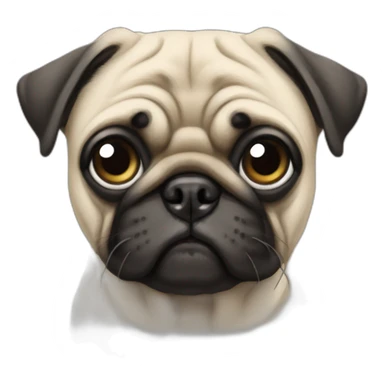 pug wearing a t-shirt sticker