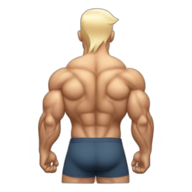 white bodybuilder with wide and dense back muscles sticker