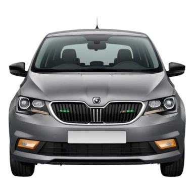 Dark grey Skoda Rapid 2018 spaceback from the front sticker