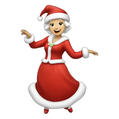 white mrs santa claus dancing sticker