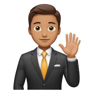 Professional salesman in suit with handshake gesture sticker