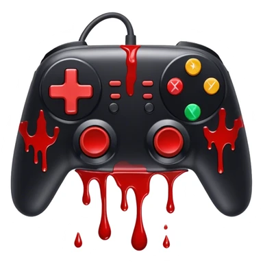 Black controller with blood dripping from it  sticker