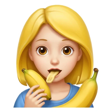 girl eating banana portrait sticker