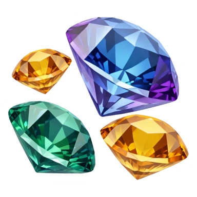 orange, green , yellow , blue and purple diamond emojis (all seperate) sticker