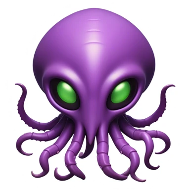 Clash of Clans aesthetic: Cinematic Playful Zerg Alien Emoji, rendered in a 3D vector-style similar to standard emojis with minimal shading and bold, simplified shapes. A compact, isometric, otherworldly creature with insectoid, organic details and subtle, eerie tentacles, softly glowing with a sinister alien charm. Simplified yet unmistakably iconic, highly detailed and consistent, glowing with a soft, spectral radiance and high shine. Stylized with a touch of bio-engineered mischief and a soft glowing outline, capturing the essence of a fearsome extraterrestrial menace with a playful twist! sticker