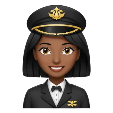 Lady hotel butler with green uniform black hair and just a lite bit brown skin and Arabic face with our hat please remove the green hat a little bit dark skin and tigh hair  sticker