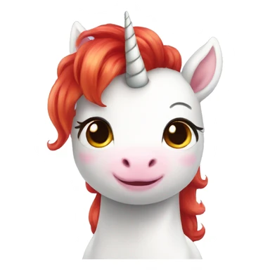 Baby unicorn with red hair sticker