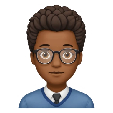 Black m’en with glass and semi free form the haïr style  sticker