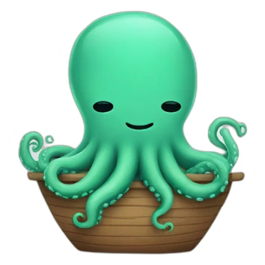 a cute kraken with closed eyes relaxing sticker