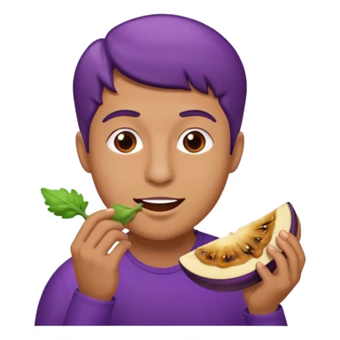 Man eating eggplant sticker